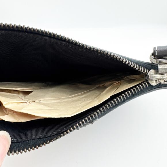 Be&D Gray Leather Studded Wristlet Clutch Bag with Snakeskin‎ Accent - Picture 9 of 10